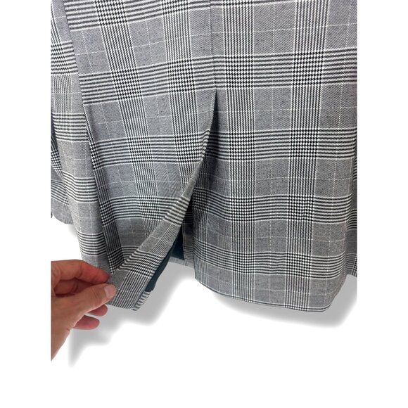 Black‎ White Houndstooth Print Blazer Jacket Striped Sleeves Size Small Red - Picture 5 of 9